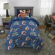 Naruto Kids 4 Piece Blue Reversible Comforter, Bed in a Bag, Twin