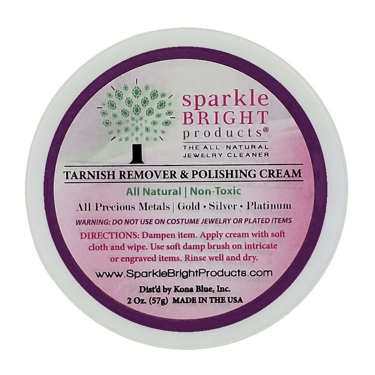 Sparkle Bright Products All-Natural Jewelry Cleaner | Starter Cleaning Kit  - 4 oz. Liquid w/Dip Tray & Detail Brush & 2 oz. Tarnish Remover 