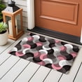 thumbnail image 4 of Pink Black Wavy Front Door Rugs 2x3 ft Medieval Abstract White Grey Pink Black Texture Small Rug for Entryway Non Slip Washable Bathroom Door Mat Absorbent Floor Mat for Indoor Entrance, 4 of 9