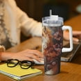 thumbnail image 6 of Vsdgher Romantic Flower Fox Couple Pattern 40 oz Tumbler with Handle and Straw Lid | Insulated Cup Reusable Stainless Steel Water Bottle Travel Mug | Gifts for Women Men Him Her, 6 of 8