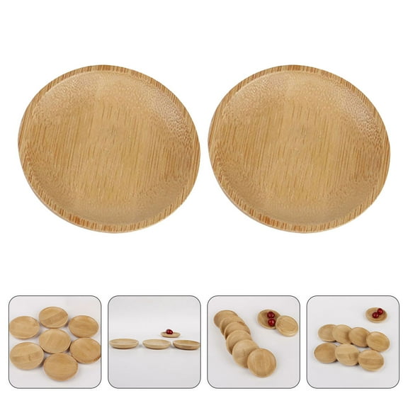NICEXMAS bamboo dishes plates khaki Serving Snacks General Users Daily Use 6pcs