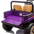 thumbnail image 2 of 24v Ride on Toys Two-seater UTV, with Automatic Tipping Bucket, Rear wheel Suspension, Slow start, LED light,USB, Bluetooth Music, Electric Car for Kids Ages 3-8, Purple, 2 of 7
