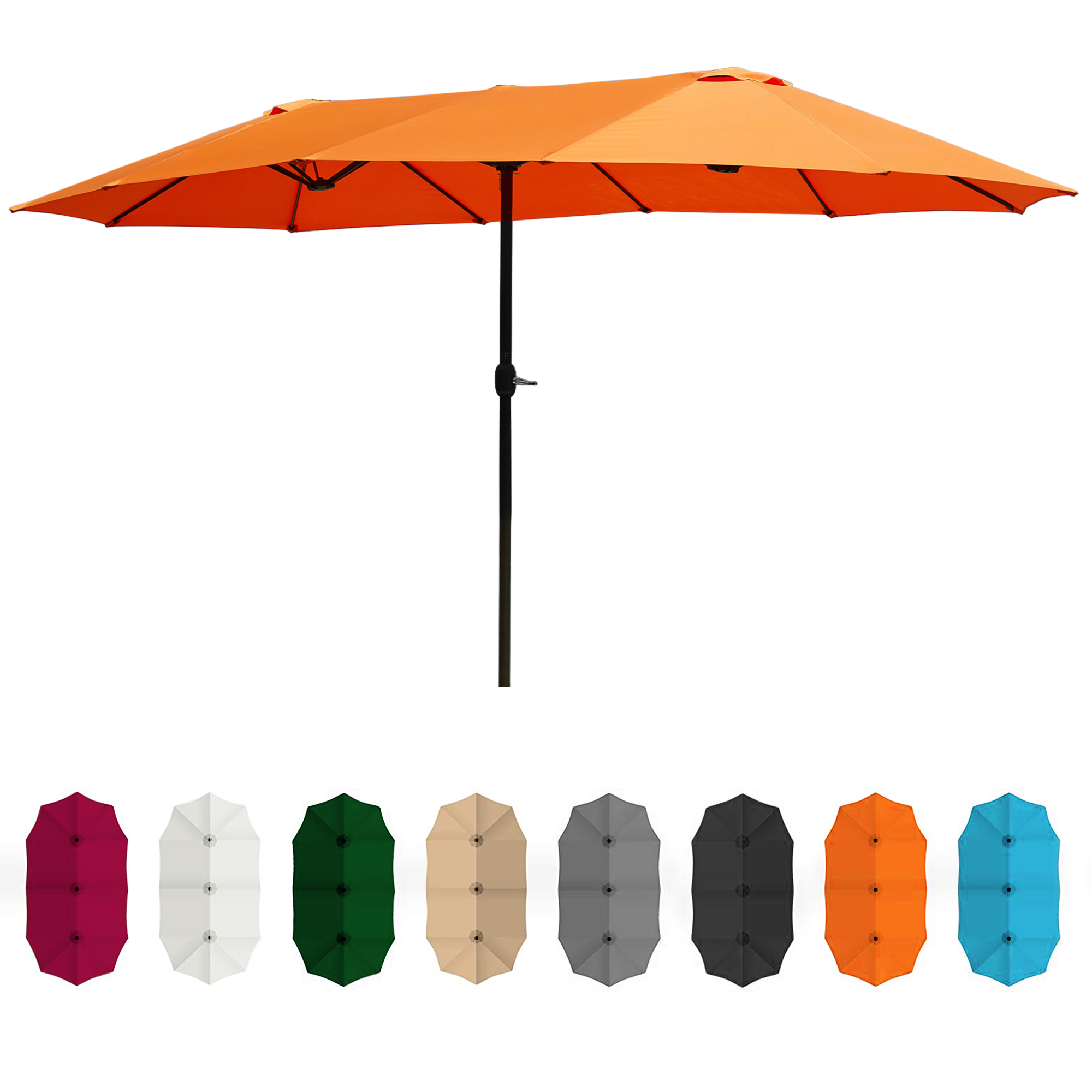 BELLEZE 15 Ft Extra Large Outdoor Market Patio Umbrella DoubleSided