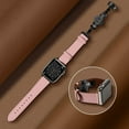 thumbnail image 3 of SOLOLUP Compatible with Leather Apple Watch Band 40mm 41mm 44mm 38mm 45mm 49mm 42mm for Women Men, Genuine Leather Replacement Butterfly Buckle Strap for iWatch Series Ultra 8 7 SE 6 5 4 3 2 1 Nike, 3 of 6