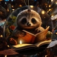 thumbnail image 5 of Christmas Ornament Cute Sloth Merry Christmas 2024 Ornament Cute Bookworm Sloth Reading Books Christmas Tree Hanging Accessories Gifts for Women Men On Christmas, 5 of 6