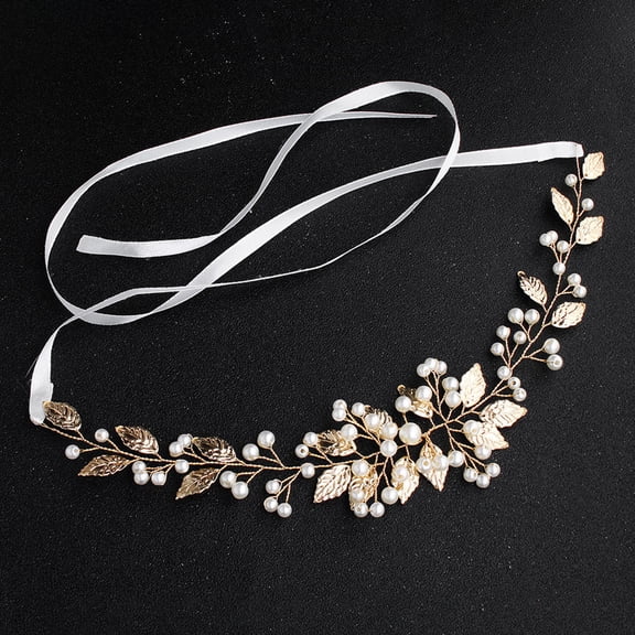 SEWCHICS Bridal Wedding Hair Accessories Golden Leaf Headdress Hairpiece Set for Brides Elegant Hair Decoration