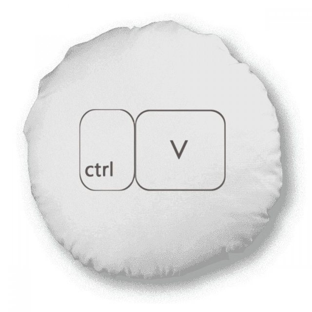Keyboard Symbol ctrl V Art Deco Fashion Round Throw Pillow Home Decoration Cushion