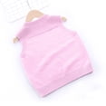 thumbnail image 5 of Gubotare Sweater Vest Girls Kids Boys School Uniform Sweater for Girls Solid Sleeveless Sweater Vest V Neck Knitwear Tank Top Preppy Fall Winter Clothes Size 5-6 (Pink,5-6 Years), 5 of 5