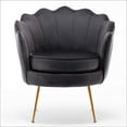 thumbnail image 4 of US Pride Furniture Cavett 28.3" Wide Velvet Accent Chair with Metal Legs Black, 4 of 5