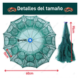thumbnail image 2 of Trampa Bloosom  Plegable Red Pesca Cangrejos Peces Jaibas 24 Agujeros, Verde, 2 of 5