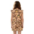 thumbnail image 2 of ZIATUBLE4S Girls Summer Casual Short Jumpsuit Outfit Button Round Neck Playsuit for Girl Kids 5-6 Y, Ruffle Sleeve Elastic Waist Design One-Piece Romper, Capybara Print, 2 of 6