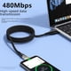 thumbnail image 3 of Cable de datos para teléfono móvil trenzado con cabezal transparente para Android, Huawei, tc, Apple, línea de carga rápida para teléfono móvil de un solo cabezal, 3 of 4