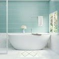 thumbnail image 4 of Dznils White Boho Bathroom Rugs, Farmhouse Geometric Polyester Bath Mat with Tassel, 24" x 35", 4 of 13