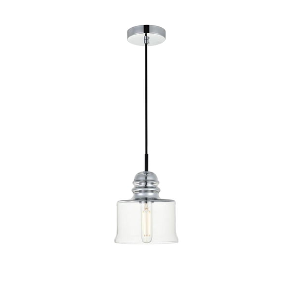 Kenna 1 Light Chrome Pendant With Clear Glass
