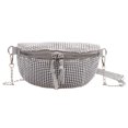 thumbnail image 2 of Bolsa Riñonera con diamantes de imitación para mujer, riñonera con cremallera en la cintura, paquete de mensajero (plateado) JShteea Para Estrenar, 2 of 9