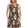 thumbnail image 1 of Balery Cute Puppy Vestidos de verano para mujer con estampado: vestido holgado sin mangas, vestido playero informal y cómodo para días calurosos., 1 of 7