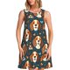 thumbnail image 1 of Balery Cute Puppy Vestidos de verano para mujer con estampado: vestido holgado sin mangas, vestido playero informal y cómodo para días calurosos., 1 of 7