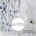 thumbnail image 6 of Blue Floral Shower Curtain,Watercolor Navy and White Flower Lush Blooms Bath Curtains,Modern Blue Ink Botanical Bathroom Curtains Sets with 12 Hooks 72x72in,Waterproof Fabric, 6 of 6