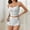 03 White, variant on Weiqiqre Women's Sleepwear Graphic 2 Piece Pajama Set Summer Cute Crop Cami and Shorts Ribbed Lounge Sets