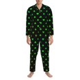 thumbnail image 3 of Salouo Poker Shapes Print Button-Front Long Sleeve Pajama Set for Men, Soft 2Pjs Men's Long Sleeve Sleepwear-Large, 3 of 7