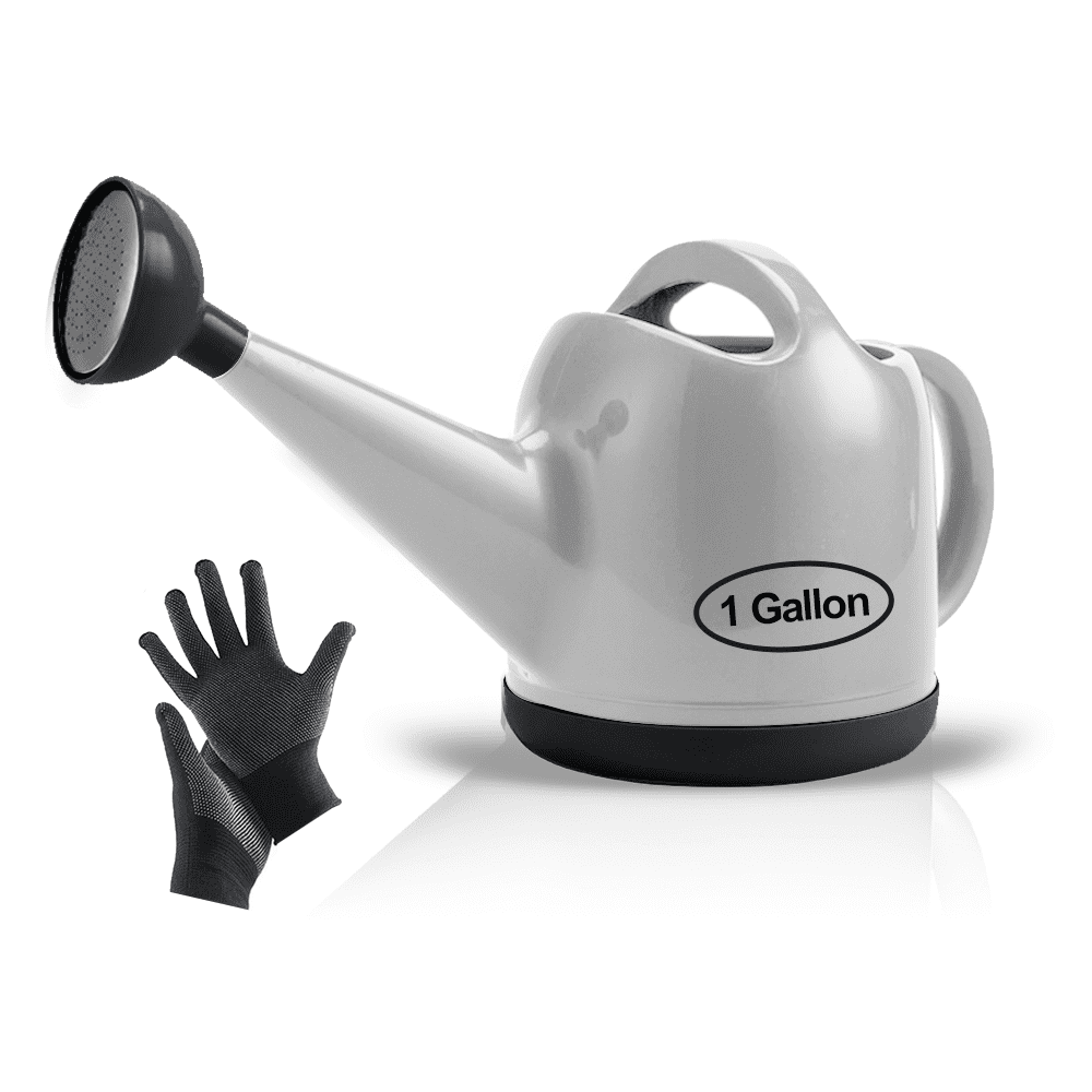 Funifan Watering Can 1 Gallon for Outdoor 4L, Brown Plants Small Plastic Watering Can with Sprinkler Head for Garden Flower 