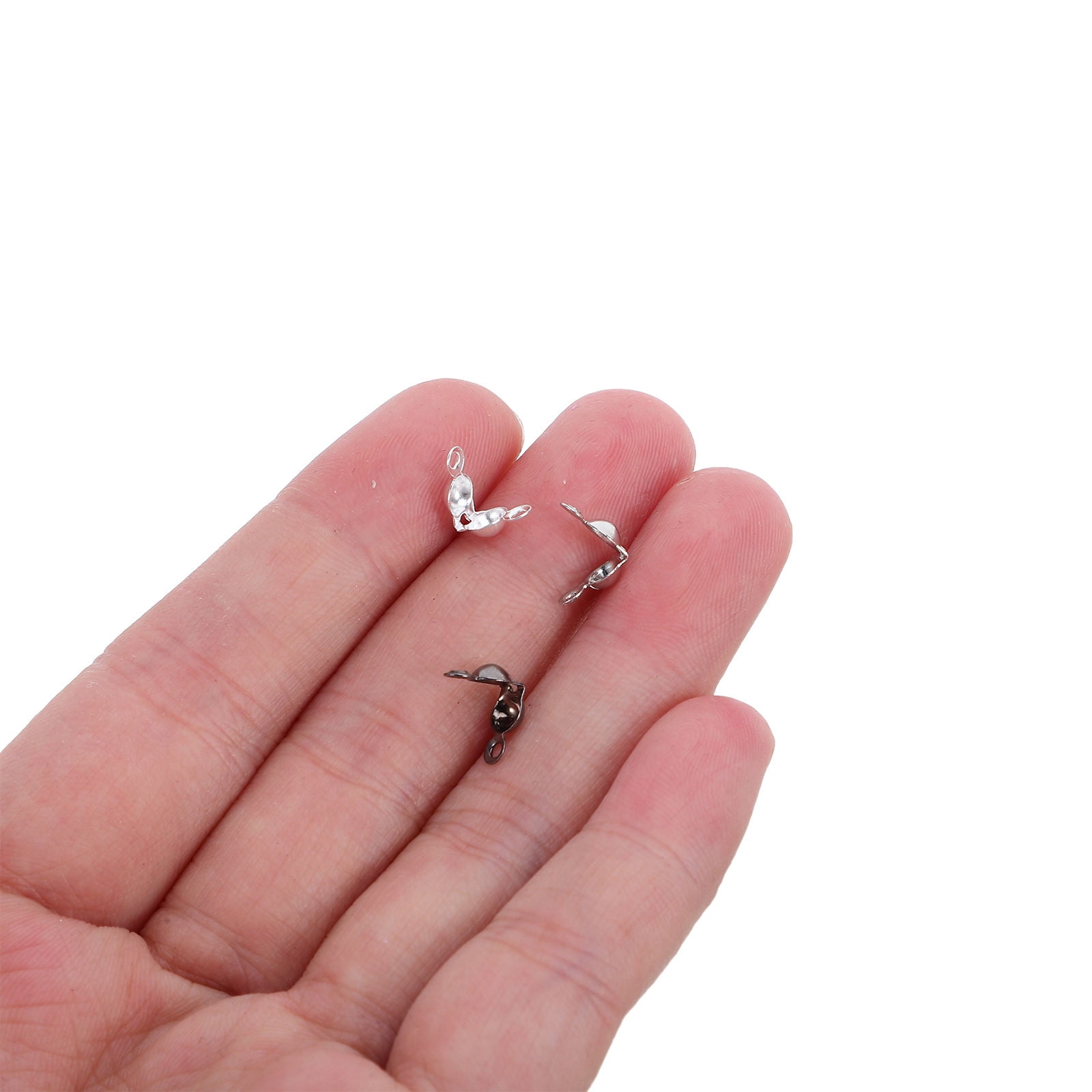 DEEPCRAFF 600Pcs Necklace Knot Covers Buckles Metal End Caps for Secure Chain and Bracelet Crafting