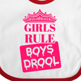 thumbnail image 4 of Inktastic Girls Rule, Boys Drool Girls Baby Bib, 4 of 4