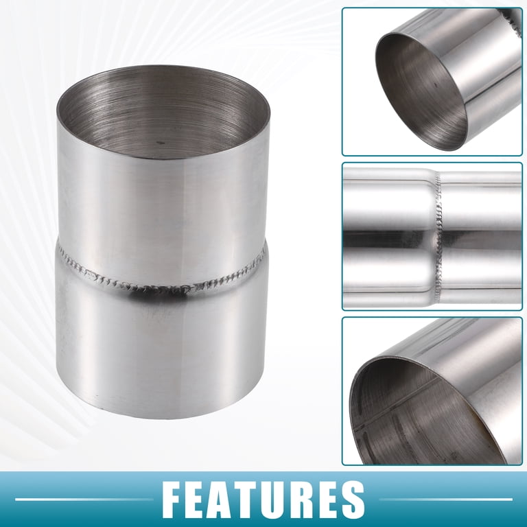2-Pack Stainless Steel Exhaust Pipe Adapter - 2.75" To 3" Reducer Connector For Car Exhaust Systems