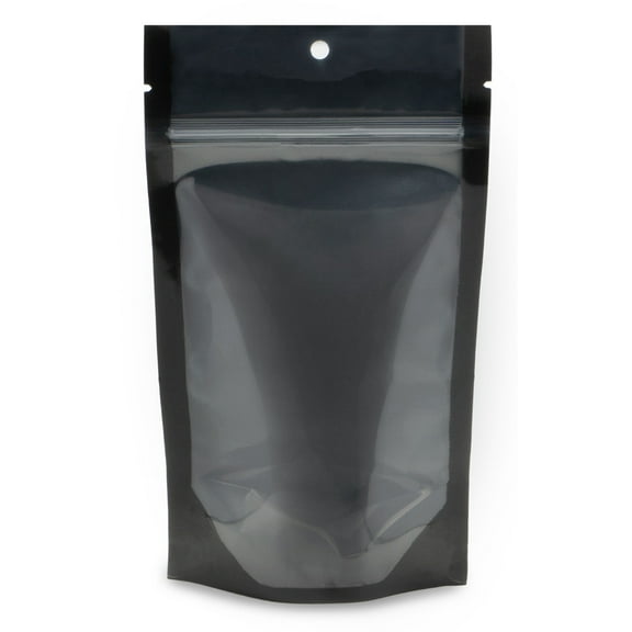 100 pcs 6"x9.5" Mylar Clear/Black Nylon Resealable Stand Up Bags Heat Seal Zipper Lock Reusable Storage Pouches for Zip Food Storage Lock Packaging with Tear Notches