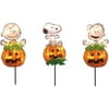 Peanuts 3 piece set 8" Great Halloween Pumpkin Gang Pathway Markers, 20 Lights