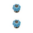 thumbnail image 2 of Langgg Céramique Boutons de Porte de Citrouille Armoire Tirer Poignée Rétro Décoratif Poignée Salon Réparation Quincaillerie Bleu 2Set, 2 of 6
