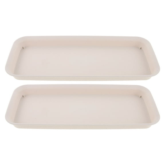OUNONA 2 Pcs Beige Plant Saucers Trays for Indoor Plants Water Catcher Plates and Lightweight