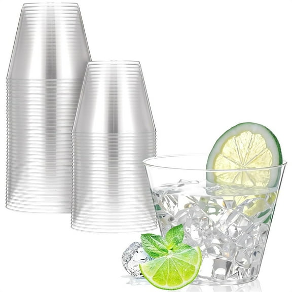 20 Pack 9 oz Disposable Beverage Cups,Clear Plastic Cocktail Glasses,Bulk Cold Drink Tumblers,Iced Coffee Cups,for Wedding, Mother's Day, Thanksgiving & Birthday Party By HXRH