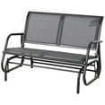 thumbnail image 2 of Resenkos 2-Person Outdoor Glider Bench Patio Swing Loveseat, Steel Frame, Backyard, Garden Porch, Relaxing Seat,Grey, 2 of 14