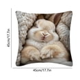thumbnail image 3 of Rijanmt Easter Realistic Fluffy Bunny Comfort Pillow Case,Easter Throw Pillow Case With Flower Bunny And Eggs,Pillowcase Square Cushion Covers For Sofa Bed Couch,Spring Home Decor,17.71*17.71",A, 3 of 6