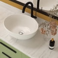 thumbnail image 3 of Stylish 16x13 Inch White Ceramic Oval Bathroom Vessel Sink - Stain , Modern Must-have For Centerpiece Item, 3 of 5