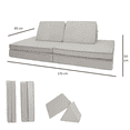 thumbnail image 3 of Dundy Clasico, Sillon de Actividades Modular Infantil. Sofa de Piso para niños y Adultos. Juego para niños y Bebes. 4 Piezas. 84 x 170 x 50 cm. (Gris), 3 of 6
