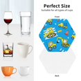 thumbnail image 6 of Naloa Cute Car Cartoon Leather Coasters for Drinks, Durable Drink Coasters 4 Set for Tabletop Protection, Luxurious Home Décor and Housewarming Gift ( {designName})Hexagon, 6 of 6