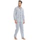 thumbnail image 5 of GLOBAL Conjuntos de Pijamas de Algodón para Hombre, Ropa de Dormir de Manga Larga con Botones, Ropa de Dormir Cómoda, Conjunto de Pijama Suave con Rayas Blancas M, 5 of 6