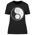 thumbnail image 1 of Hand Drawn Yin Yang Symbol T-Shirt Women -Image by Shutterstock, Female Small, 1 of 2