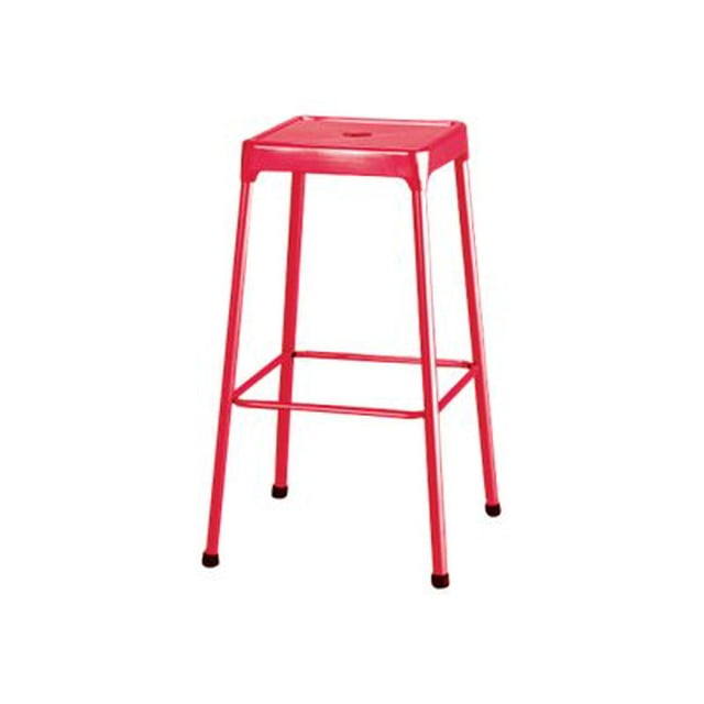 Safco Bar - Stool - square - powder-coated steel - red