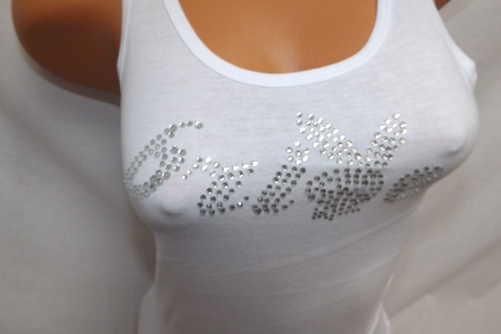 white bride tank top