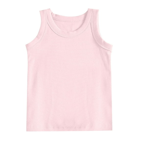 Mercatoo Teen Girls Boys Cotton Tanks Tops Basic Solid Ribbed Sleeveless Summer Crop Tops for Toddler Kids Casual Comfy Soft Clothes