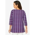 thumbnail image 3 of Jessica London Women's Plus Size Boatneck Tunic Top 3/4 Sleeve Shirt  Loose Fit, 3 of 6