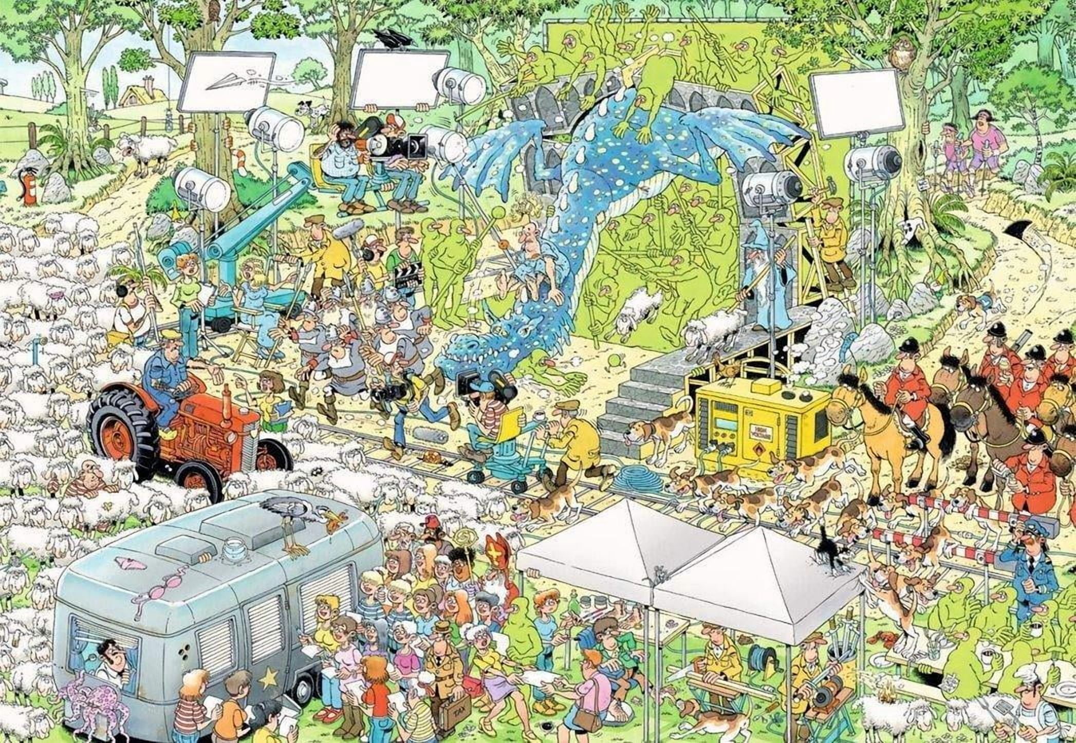 Jumbo, Jan Van Haasteren - The TV Studios, Jigsaw Puzzles for Adults, 1000 Piece