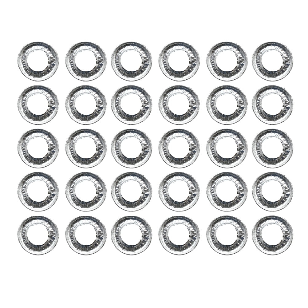 WHAMVOX Foil Stove Burner Covers for Kitchen Use Oil Proof and Heat Resistance Reusable Tinfoil Liners Silver 40 Pieces
