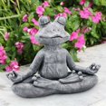 thumbnail image 2 of Jardín de Piedra, Adorno de Buda Rana, Estatua de Rana de meditación al Aire Libre, Estatua de Rana de meditación para decoración del hogar, Arte al Aire Libre （13 * 5,5 * 9,5 cm）, 2 of 4