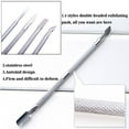 thumbnail image 4 of Cuticle Pusher Dual Sided - Sharp Edge Spoon Shaped Double Ended Cuticle Pusher Remover Cleaner Surgical Medical Grade Stainless Steel Manicure Pedicure Nail Art Care Tools 4 PC Set, 4 of 5