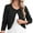 A1-All Black, variant on DEMOTIME Women's Cardigan Long Sleeve Open Front V Neck Cropped Bolero Shrug for Dresses Purple L