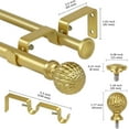 thumbnail image 4 of eTeckram 5/8" Double Curtain Rod with Balle Finials,Gold,28‘’-48‘’, 4 of 6